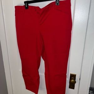 OLD NAVY PIXIE HIGH-RISE CHERRY RED PANTS
